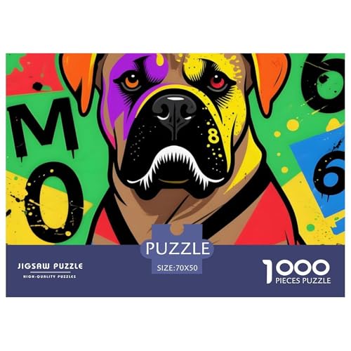 Bullmastiff Puzzle 1000 Teile – Anspruchsvolles Haustierhund Motiv – Nachhaltiger Karton, Brillante Farben, Geschenkbox & Deko 70x50cm/1000pcs von UFVZBNFAN