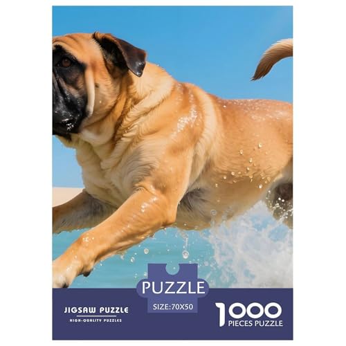 Bullmastiff Puzzle 1000 Teile Haustierhund – Premium Jigsaw Puzzle Für Familie, Mit Poster, Dekoratives Puzzle Erwachsene, Hochwertige Geschenkbox – 70x50cm/1000pcs von UFVZBNFAN