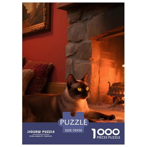Burmesische Katze Puzzle 1000 Teile Für Erwachsene & Jugendliche – Anspruchsvolles Haustier Katze Jigsaw Mit Robusten, Passgenauen Teilen – Geschenkbox Inklusive 70x50cm/1000pcs von UFVZBNFAN