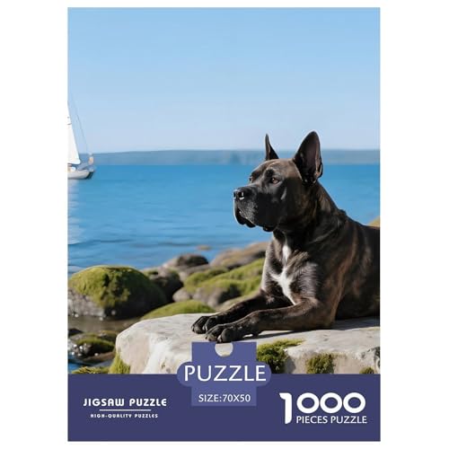 Cane Corso Puzzle 1000 Teile Für Erwachsene – Anspruchsvolles Haustierhund Spiel – Premium Qualität, Farbenfrohes Poster & Schöne Verpackung 70x50cm/1000pcs von UFVZBNFAN