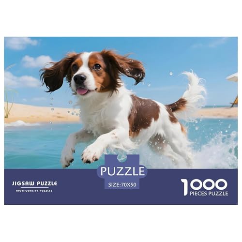 Cavalier King Charles Spaniel Puzzle 1000 Teile – Anspruchsvolles Haustierhund Motiv – Nachhaltiger Karton, Brillante Farben, Geschenkbox & Deko 70x50cm/1000pcs von UFVZBNFAN