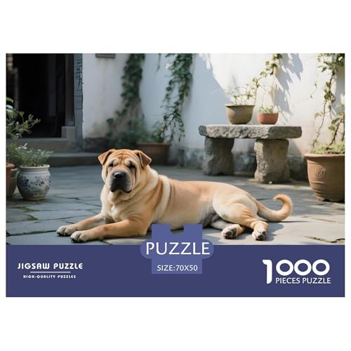Chinesischer Shar Pei Puzzle 1000 Teile – Anspruchsvolles Haustierhund Motiv – Kreatives Denkspiel, Nachhaltige Qualität & Geschenkidee 70x50cm/1000pcs von UFVZBNFAN