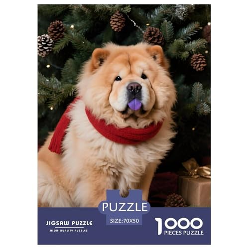 Chow-Chow Puzzle 1000 Teile Haustierhund – Schwieriges Puzzle Erwachsene, Lernspiel & Deko Für Zuhause Oder Reisen, Dicke Kartonteile, Poster Inklusive – 70x50cm/1000pcs von UFVZBNFAN