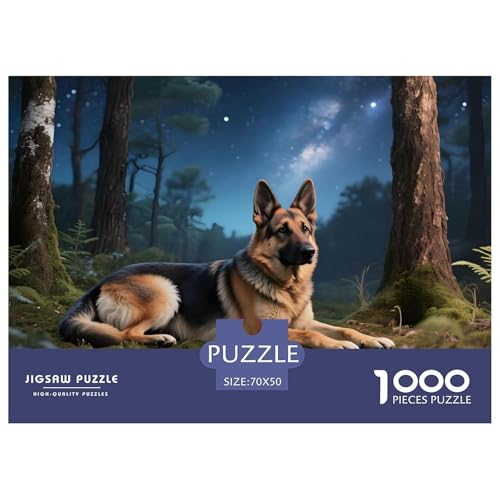 Deutscher Schäferhund Puzzle 1000 Teile – Anspruchsvolles Haustierhund Motiv – Kreatives Denkspiel, Nachhaltige Qualität & Geschenkidee 70x50cm/1000pcs von UFVZBNFAN