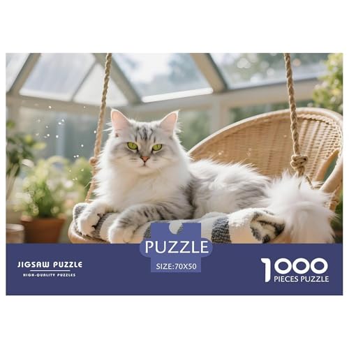 Entspannendes Amerikanische Langhaar Puzzle 1000 Teile – Premium Jigsaw Für Erwachsene – Hochwertiger Karton, Klare Details, Geschenk-Idee & Deko 70x50cm/1000pcs von UFVZBNFAN