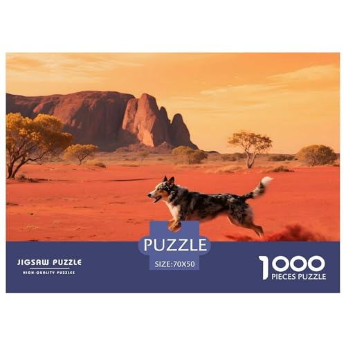 Entspannendes Australischer Treibhund Puzzle 1000 Teile – Premium Haustierhund Jigsaw Für Erwachsene – Hochwertiger Karton, Klare Details, Geschenk-Idee & Deko 70x50cm/1000pcs von UFVZBNFAN