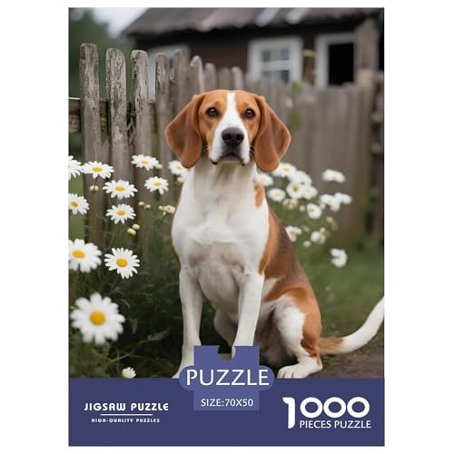 Entspannendes Harrier Puzzle 1000 Teile – Premium Haustierhund Jigsaw Für Erwachsene – Hochwertiger Karton, Klare Details, Geschenk-Idee & Deko 70x50cm/1000pcs von UFVZBNFAN