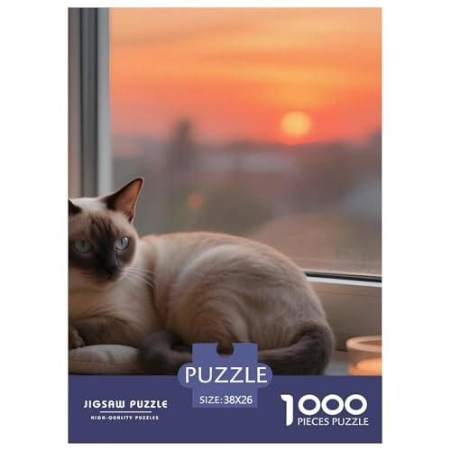 Exotisch Kurzhaar Puzzle 1000 Teile – Hochwertiges Haustier Katze Jigsaw – Anspruchsvolle Herausforderung, Heimdeko 38x26cm/1000pcs von UFVZBNFAN