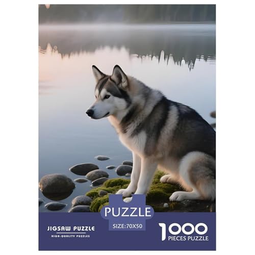 Finnischer Lapphund Puzzle 1000 Teile Haustierhund – Knobelspiel Für Konzentration, Dicker Karton, Langlebig, Heimdeko Im Wohnzimmer, Poster Inklusive, 70x50cm/1000pcs von UFVZBNFAN