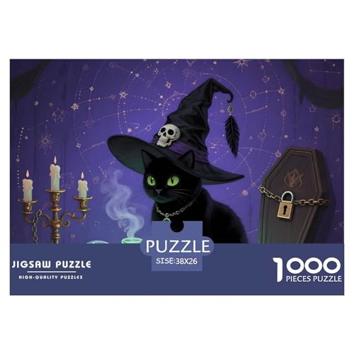 Halloween – Schwarze Katze Puzzle 1000 Teile – Anspruchsvolles Hauskatze Motiv – Nachhaltiger Karton, Brillante Farben, Geschenkbox & Deko 38x26cm/1000pcs Halloween – Schwarze Katze Puzzle 1000 Teile – Anspruchsvolles Hauskatze Motiv – Nachhaltiger Karton, Brillante Farben, Geschenkbox & Deko 38x26cm/1000pcs von UFVZBNFAN