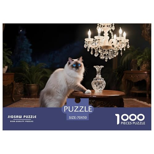 Himalayan Cat Puzzle 1000 Teile – Anspruchsvolles Hauskatze Motiv – Kreatives Denkspiel, Nachhaltige Qualität & Geschenkidee 70x50cm/1000pcs von UFVZBNFAN