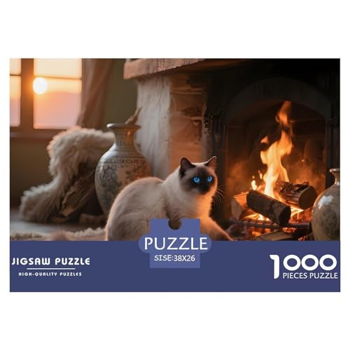 Himalayan Cat Puzzle 1000 Teile – Anspruchsvolles Hauskatze Motiv – Premium Qualität, Heimdeko & Meditative Entspannung 38x26cm/1000pcs von UFVZBNFAN