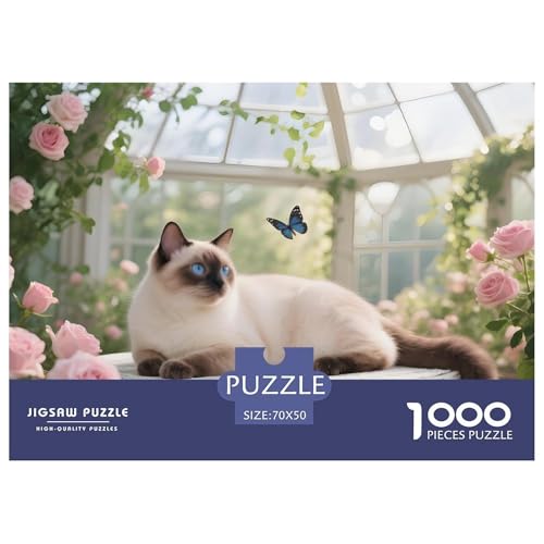 Himalayan Cat Puzzle 1000 Teile Hauskatze – Entspannendes Puzzle Erwachsene & Jugendliche, Konzentrationstraining, Heimdeko Poster – 70x50cm/1000pcs von UFVZBNFAN
