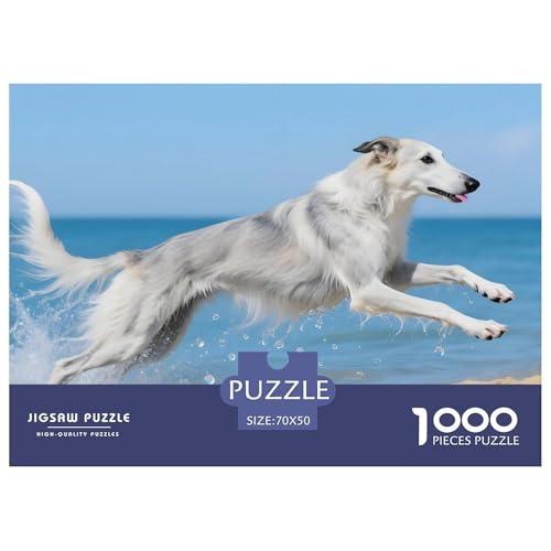 Hochwertiges Barsoi Puzzle 1000 Teile Für Erwachsene – Anspruchsvolles Haustierhund Jigsaw – Präzise Teile, Dekorative Geschenkverpackung & Familienzeit 70x50cm/1000pcs von UFVZBNFAN