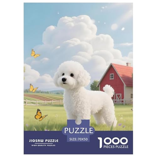 Hochwertiges Bichon Frisé Puzzle 1000 Teile Für Erwachsene – Anspruchsvolles Haustierhund Jigsaw – Präzise Teile, Dekorative Geschenkverpackung & Familienzeit 70x50cm/1000pcs von UFVZBNFAN