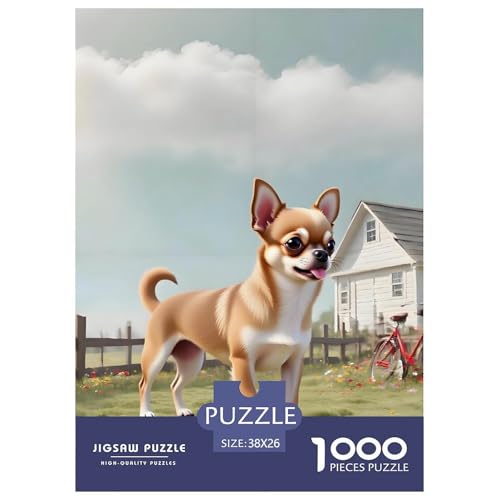 Hochwertiges Chihuahua Puzzle 1000 Teile Für Erwachsene – Anspruchsvolles Haustierhund Jigsaw – Präzise Teile, Dekorative Geschenkverpackung & Familienzeit 38x26cm/1000pcs von UFVZBNFAN