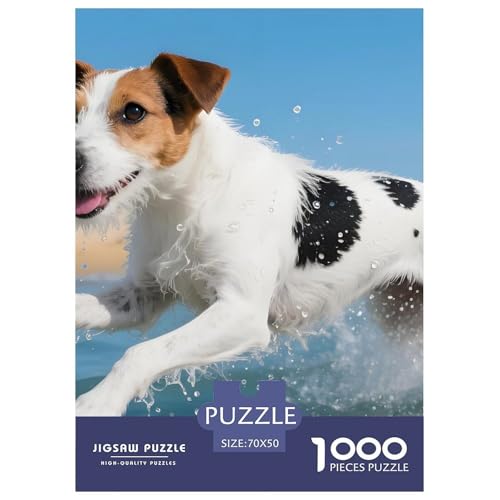 Hochwertiges Wire Fox Terrier Puzzle 1000 Teile Für Erwachsene – Anspruchsvolles Haustierhund Jigsaw – Präzise Teile, Dekorative Geschenkverpackung & Familienzeit 70x50cm/1000pcs von UFVZBNFAN