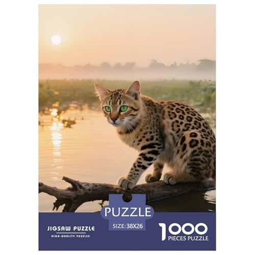 Inspirierendes Bengalische Langhaarkatze Puzzle 1000 Teile – Anspruchsvolles Haustier Katze Jigsaw – Premium Karton, Geschenkidee & Poster 38x26cm/1000pcs von UFVZBNFAN