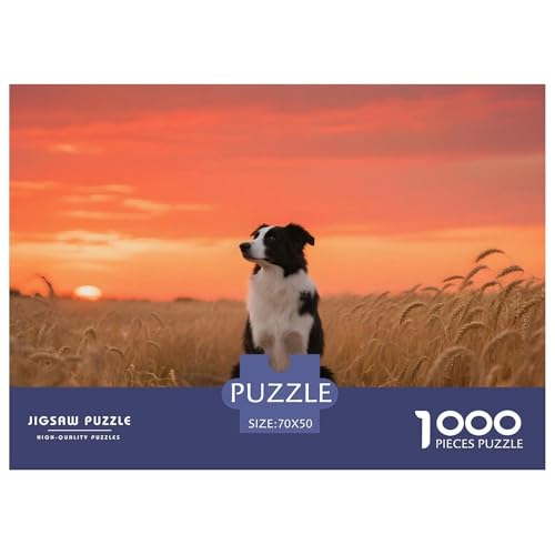 Inspirierendes Border Collie Puzzle 1000 Teile – Anspruchsvolles Haustierhund Jigsaw – Premium Karton, Geschenkidee & Poster 70x50cm/1000pcs von UFVZBNFAN