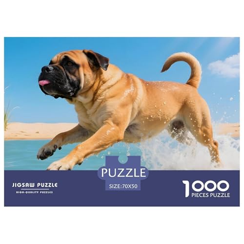 Inspirierendes Bullmastiff Puzzle 1000 Teile – Anspruchsvolles Haustierhund Jigsaw – Premium Karton, Geschenkidee & Poster 70x50cm/1000pcs von UFVZBNFAN