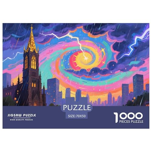 Inspirierendes Fantasy-Landschaft Puzzle 1000 Teile – Schwieriges Übernatürlich Jigsaw – Premium Board, Poster & Geschenkidee – Entspannung & Konzentration 70x50cm/1000pcs von UFVZBNFAN