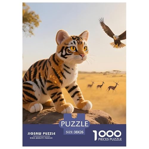 Inspirierendes Toyger Puzzle 1000 Teile – Anspruchsvolles Haustier Katze Jigsaw – Premium Karton, Geschenkidee & Poster 38x26cm/1000pcs von UFVZBNFAN