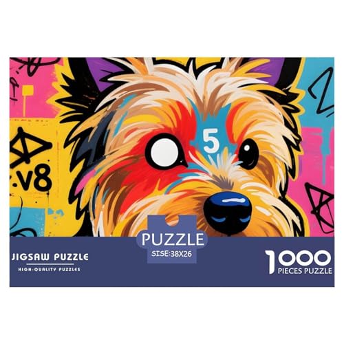 Inspirierendes Yorkshire Terrier Puzzle 1000 Teile – Anspruchsvolles Haustierhund Jigsaw – Premium Karton, Geschenkidee & Poster 38x26cm/1000pcs von UFVZBNFAN