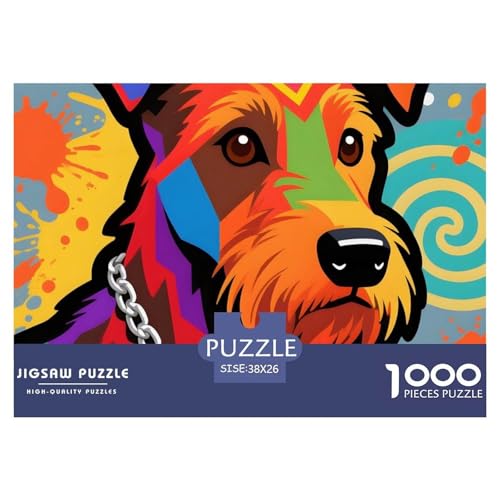 Irish Terrier Puzzle 1000 Teile – Anspruchsvolles Haustierhund Motiv – Kreatives Denkspiel, Nachhaltige Qualität & Geschenkidee 38x26cm/1000pcs von UFVZBNFAN