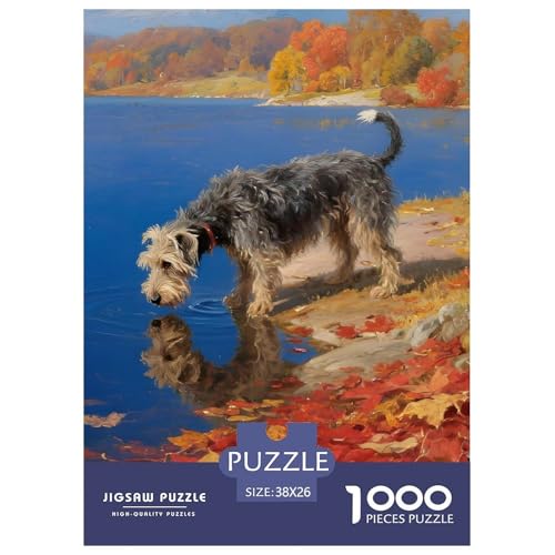 Irish Terrier Puzzle 1000 Teile Haustierhund – Klassisches Premium Puzzle Für Erwachsene, Familienspiel & Geschenkidee, Mit Poster & Hochwertiger Geschenkbox – 38x26cm/1000pcs von UFVZBNFAN