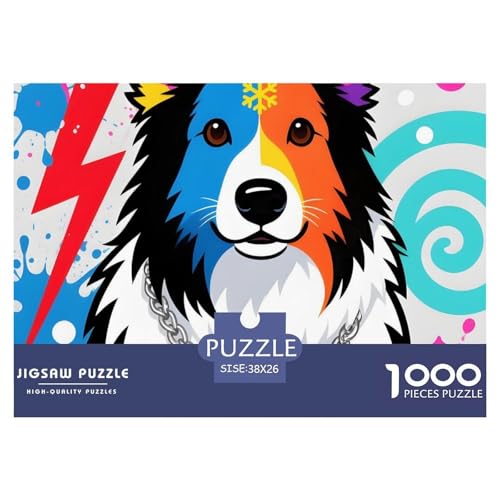 Isländischer Schäferhund Puzzle 1000 Teile Haustierhund – Premium Jigsaw Puzzle Für Familie, Mit Poster, Dekoratives Puzzle Erwachsene, Hochwertige Geschenkbox – 38x26cm/1000pcs von UFVZBNFAN