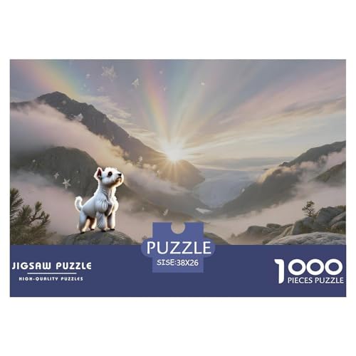 Japan-Chin Puzzle 1000 Teile Haustierhund – Knobelspiel Für Konzentration, Dicker Karton, Langlebig, Heimdeko Im Wohnzimmer, Poster Inklusive, 38x26cm/1000pcs von UFVZBNFAN