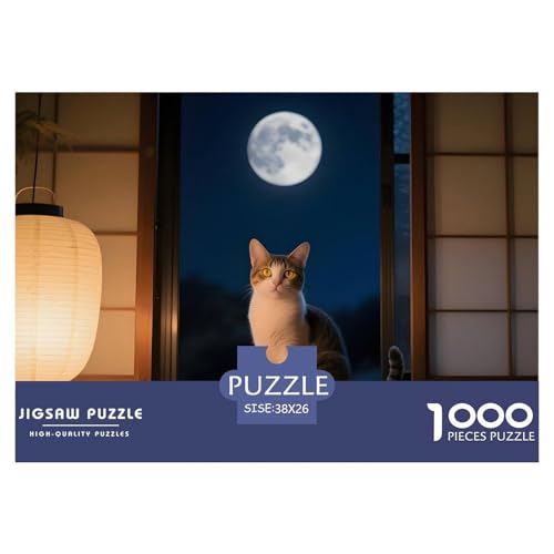 Japanische Bobtail Puzzle 1000 Teile Hauskatze – Schwieriges Puzzle Erwachsene, Lernspiel & Deko Für Zuhause Oder Reisen, Dicke Kartonteile, Poster Inklusive – 38x26cm/1000pcs von UFVZBNFAN