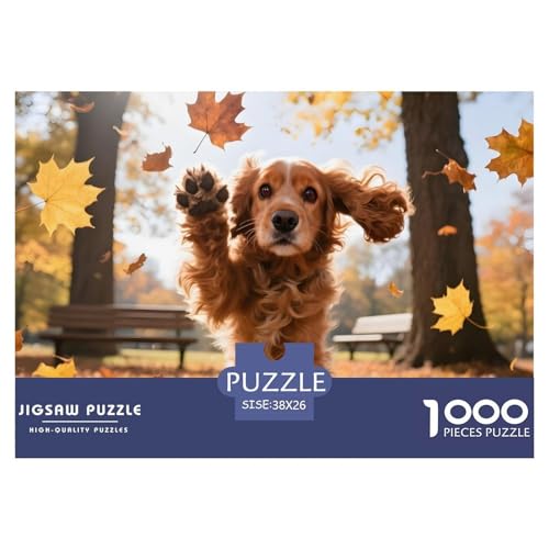 Kreatives Amerikanischer Cocker Spaniel2 Puzzle 1000 Teile Für Erwachsene – Premium Haustierhund Motiv – Schwieriges Spiel Für Heim & Reisen – Poster & Box Inklusive 38x26cm/1000pcs von UFVZBNFAN