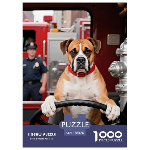 Kreatives Boxer Puzzle 1000 Teile Für Erwachsene – Premium Haustierhund Motiv – Schwieriges Spiel Für Heim & Reisen – Poster & Box Inklusive 38x26cm/1000pcs von UFVZBNFAN