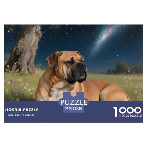 Kreatives Bulldog Puzzle 1000 Teile Für Erwachsene – Premium Haustierhund Motiv – Schwieriges Spiel Für Heim & Reisen – Poster & Box Inklusive 38x26cm/1000pcs von UFVZBNFAN