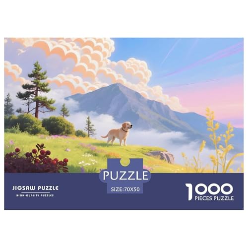Labrador Retriever Puzzle 1000 Teile Für Erwachsene – Anspruchsvolles Haustierhund Motiv – Robuste Teile, Dekorative Box & Entspannende Freizeitbeschäftigung 70x50cm/1000pcs von UFVZBNFAN