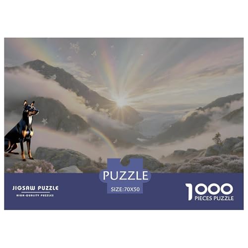 Manchester Terrier Puzzle 1000 Teile – Premium Haustierhund Motiv – Anspruchsvoll, Entspannend & Dekorativ – Mit Poster, Starker Box & Nachhaltigen Materialien 70x50cm/1000pcs von UFVZBNFAN