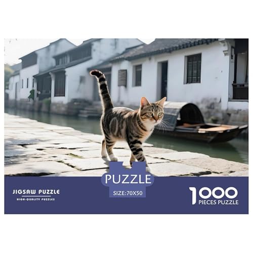 Meditatives Chinesische Li-Hua-Katze Puzzle 1000 Teile – Premium Jigsaw Für Erwachsene & Jugendliche – Schwieriges Brain Teaser, Geschenk-Box & Heimdeko 70x50cm/1000pcs von UFVZBNFAN
