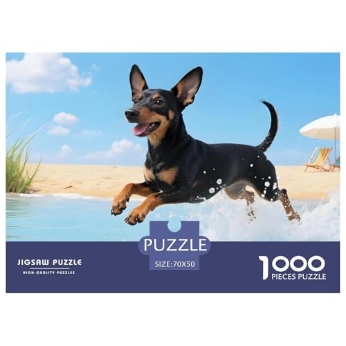 Meditatives Zwergpinscher Puzzle 1000 Teile – Anspruchsvolles Haustierhund Denkspiel – Premium Qualität, Poster & Geschenkidee Für Erwachsene 70x50cm/1000pcs von UFVZBNFAN
