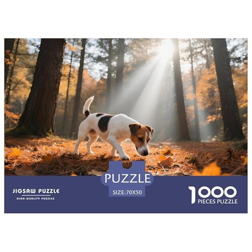 Parson Russell Terrier Puzzle 1000 Teile Haustierhund – Pädagogisches Puzzle Für Kinder Ab 14 & Erwachsene, Premium Qualität, Stressabbau & Achtsamkeitstraining – 70x50cm/1000pcs von UFVZBNFAN