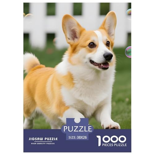Pembroke Welsh Corgi Puzzle 1000 Teile Haustierhund – Freizeitspaß Für Jugendliche & Erwachsene, Feste Verzahnung, Minimaler Abrieb, Heimdeko Poster & Geschenkbox 38x26cm/1000pcs von UFVZBNFAN
