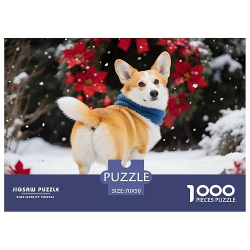 Pembroke Welsh Corgi Puzzle 1000 Teile Haustierhund – Klassisches Premium Puzzle Für Erwachsene, Familienspiel & Geschenkidee, Mit Poster & Hochwertiger Geschenkbox – 70x50cm/1000pcs von UFVZBNFAN