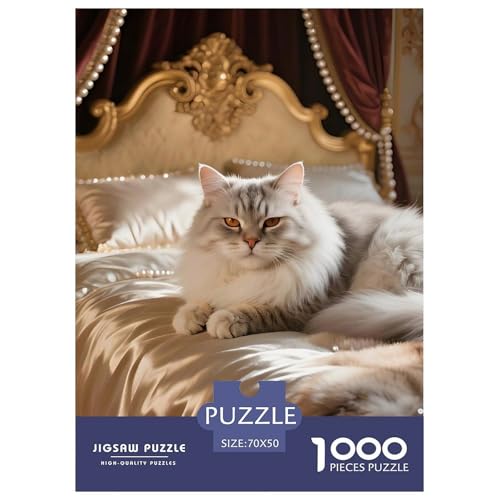 Perser Langhaar Puzzle 1000 Teile – Anspruchsvolles Haustier Katze Motiv – Premium Karton, Klares Druckbild, Poster & Geschenkbox – Perfekt Für Heimdeko 70x50cm/1000pcs von UFVZBNFAN
