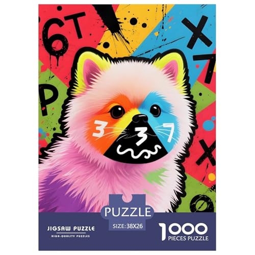 Pomeranian Puzzle 1000 Teile Haustierhund – Freizeitspaß Für Jugendliche & Erwachsene, Feste Verzahnung, Minimaler Abrieb, Heimdeko Poster & Geschenkbox 38x26cm/1000pcs von UFVZBNFAN