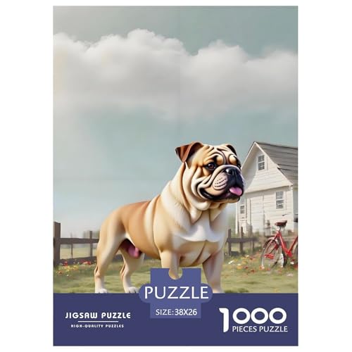 Premium Boxer Puzzle 1000 Teile – Anspruchsvolles Haustierhund Motiv – Poster, Hochwertige Verpackung & Perfekte Geschenkidee 38x26cm/1000pcs von UFVZBNFAN