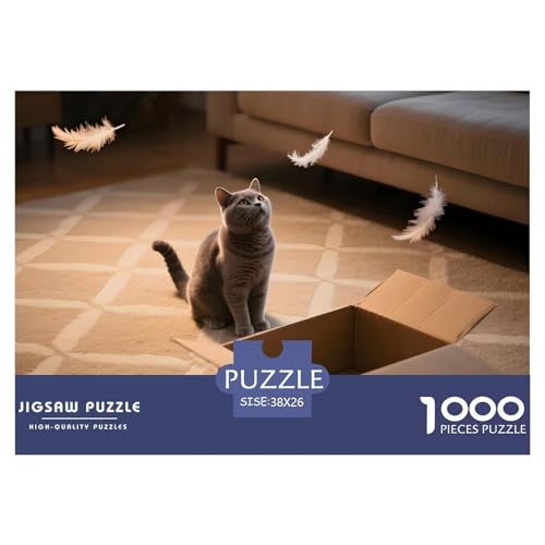Premium Britisch Kurzhaar Puzzle 1000 Teile – Anspruchsvolles Hauskatze Motiv – Poster, Hochwertige Verpackung & Perfekte Geschenkidee 38x26cm/1000pcs von UFVZBNFAN
