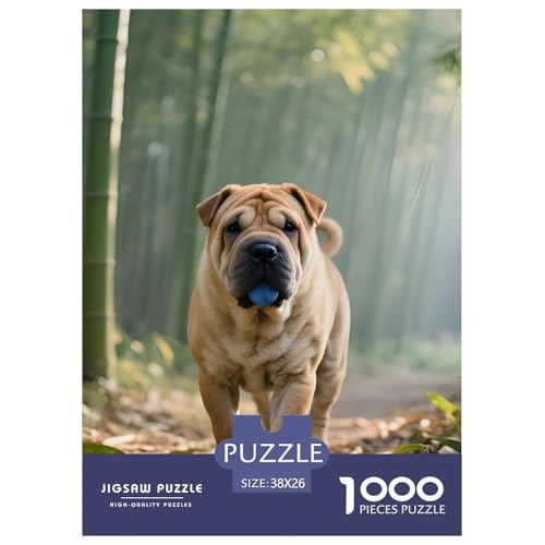 Premium Chinesischer Shar Pei Puzzle 1000 Teile – Anspruchsvolles Haustierhund Motiv – Poster, Hochwertige Verpackung & Perfekte Geschenkidee 38x26cm/1000pcs von UFVZBNFAN