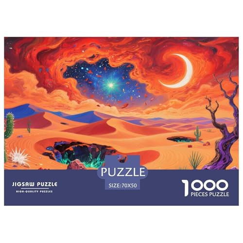 Premium Fantasy-Wüstennacht Puzzle 1000 Teile – Anspruchsvolles Wunderbarer Himmel Jigsaw – Robuste Teile, Brillante Farben & Geschenkidee 70x50cm/1000pcs von UFVZBNFAN