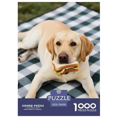 Premium Labrador Retriever Puzzle 1000 Teile – Anspruchsvolles Haustierhund Design – 1000 Teile Für Erwachsene, Inklusive Poster & Dekorativer Geschenkbox 70x50cm/1000pcs von UFVZBNFAN