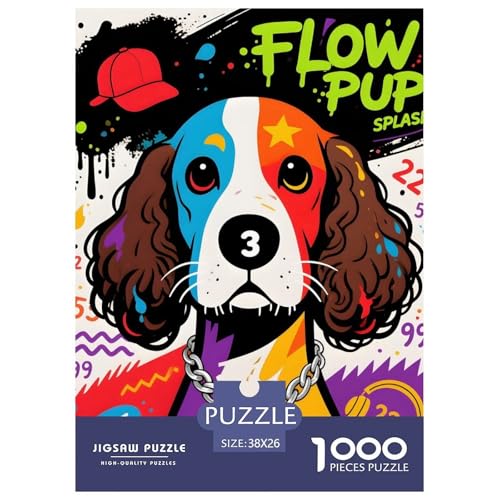 Premium Portugiesischer Wasserhund Puzzle 1000 Teile – Anspruchsvolles Haustierhund Design – Puzzle-Poster, Geschenkbox & Heimdeko 38x26cm/1000pcs von UFVZBNFAN